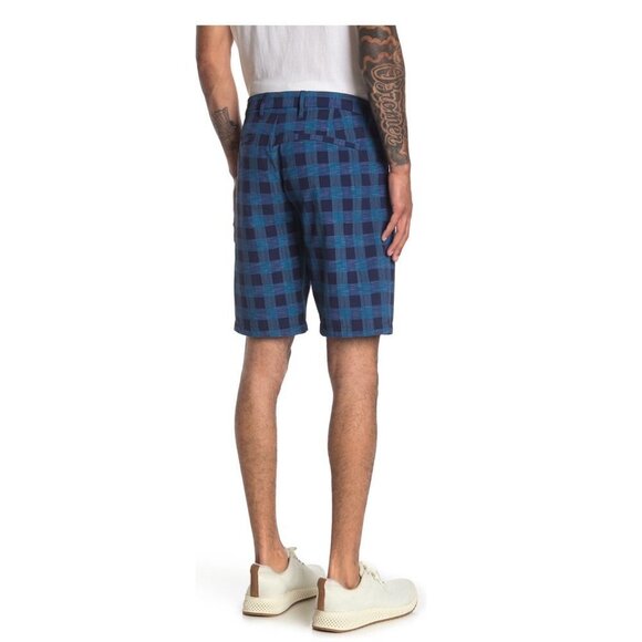 Tommy Bahama Mens Blue Checked Pockets Hybrid Bermuda Long Shorts Sz 30 New - Picture 2 of 11